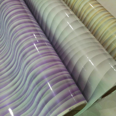 หน้าผิวกระจกกระจกกระจก กระจกไม้รูปแบบ PVC สําหรับแผ่นผนัง